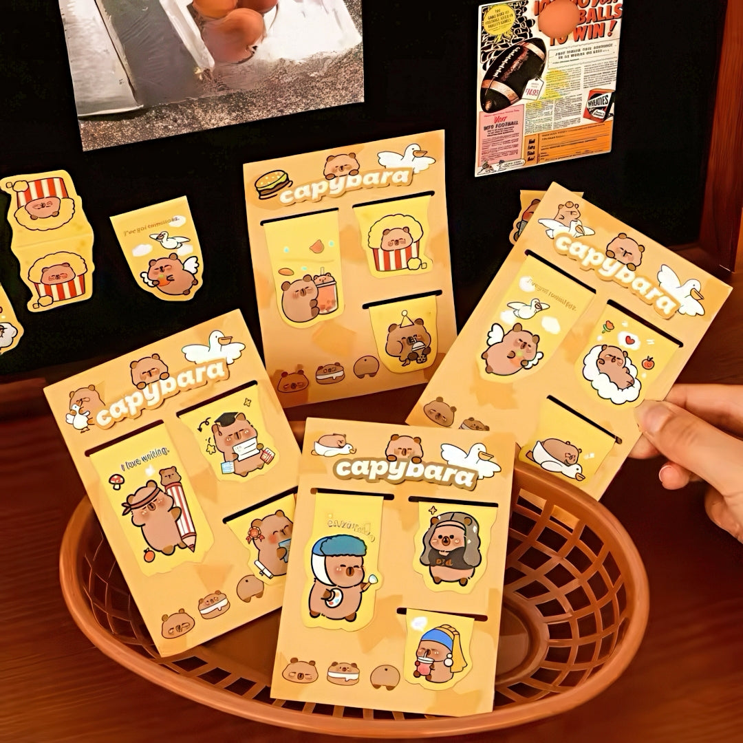 Cute Capybara Themed Magnetic Bookmark Set of 3