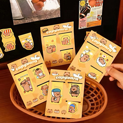 Cute Capybara Themed Magnetic Bookmark Set of 3