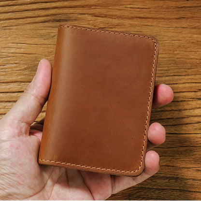 Dyed Cowhide Card Holder Wallet