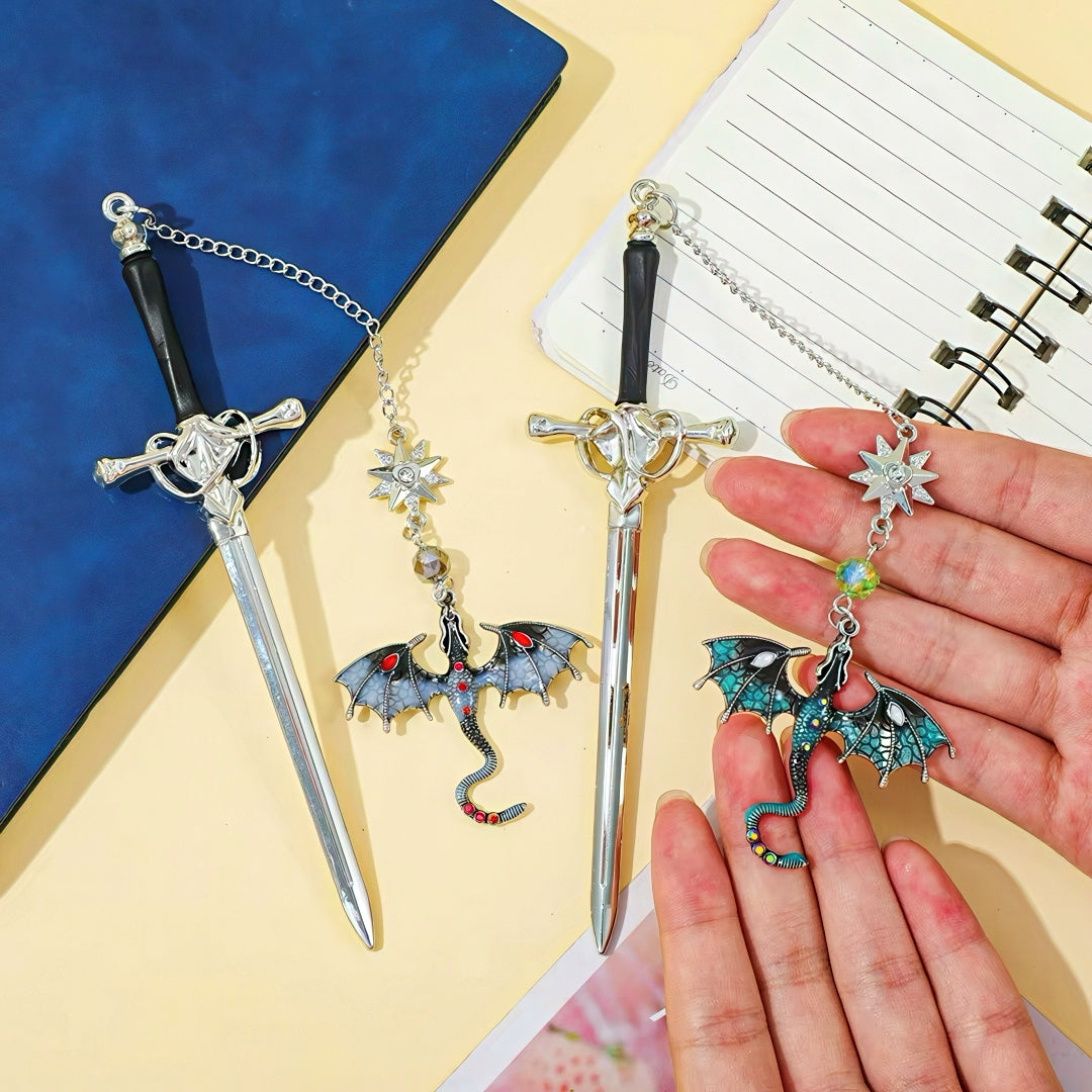 Fourth Wing Sword Shaped Metal Bookmark