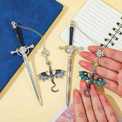 Fourth Wing Sword Shaped Metal Bookmark