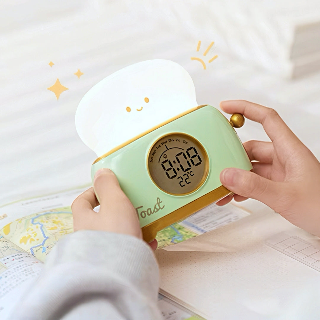 Cute Toaster Digital Clock with Nightlight
