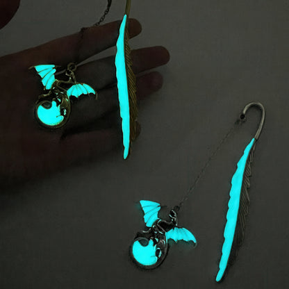 Luminous Feather and Dragon Metal Bookmark