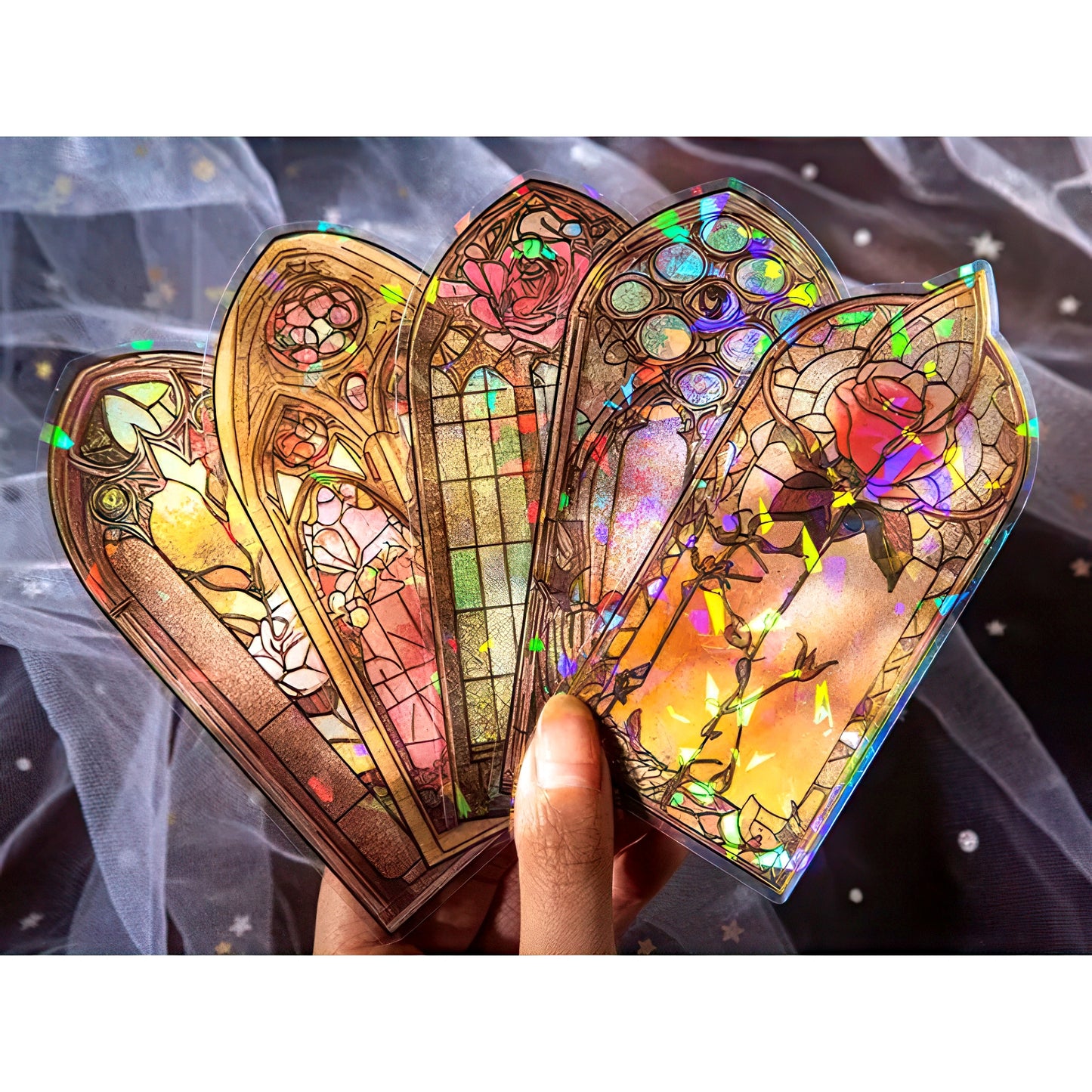 Gothic Stained Glass Window PET Stickers