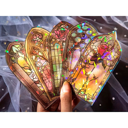 Gothic Stained Glass Window PET Stickers