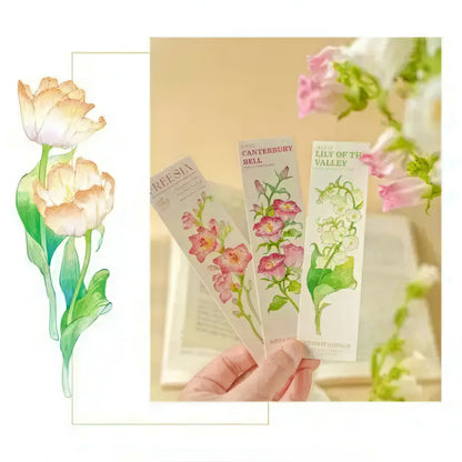 Pictures of Flowers Paper Bookmark Set