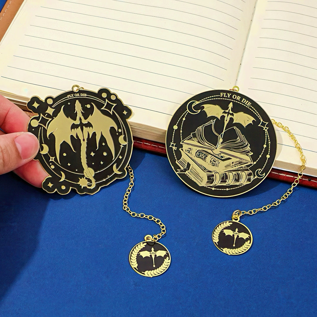 Fourth Wing Themed Metal Bookmark