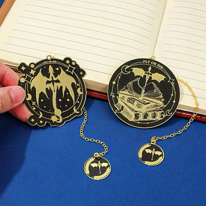 Fourth Wing Themed Metal Bookmark