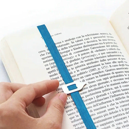 Elastic Band Bookmark with Sliding Metal Pointer