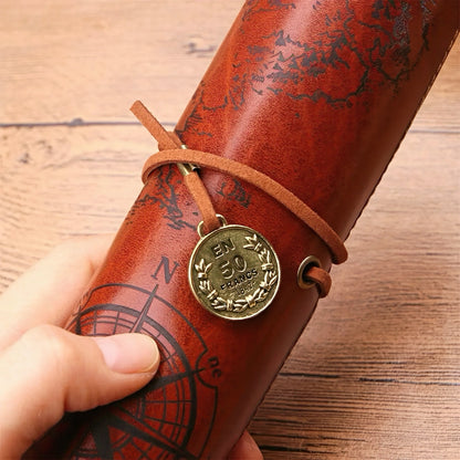 Vintage Treasure Map Roll Up Pencil Case