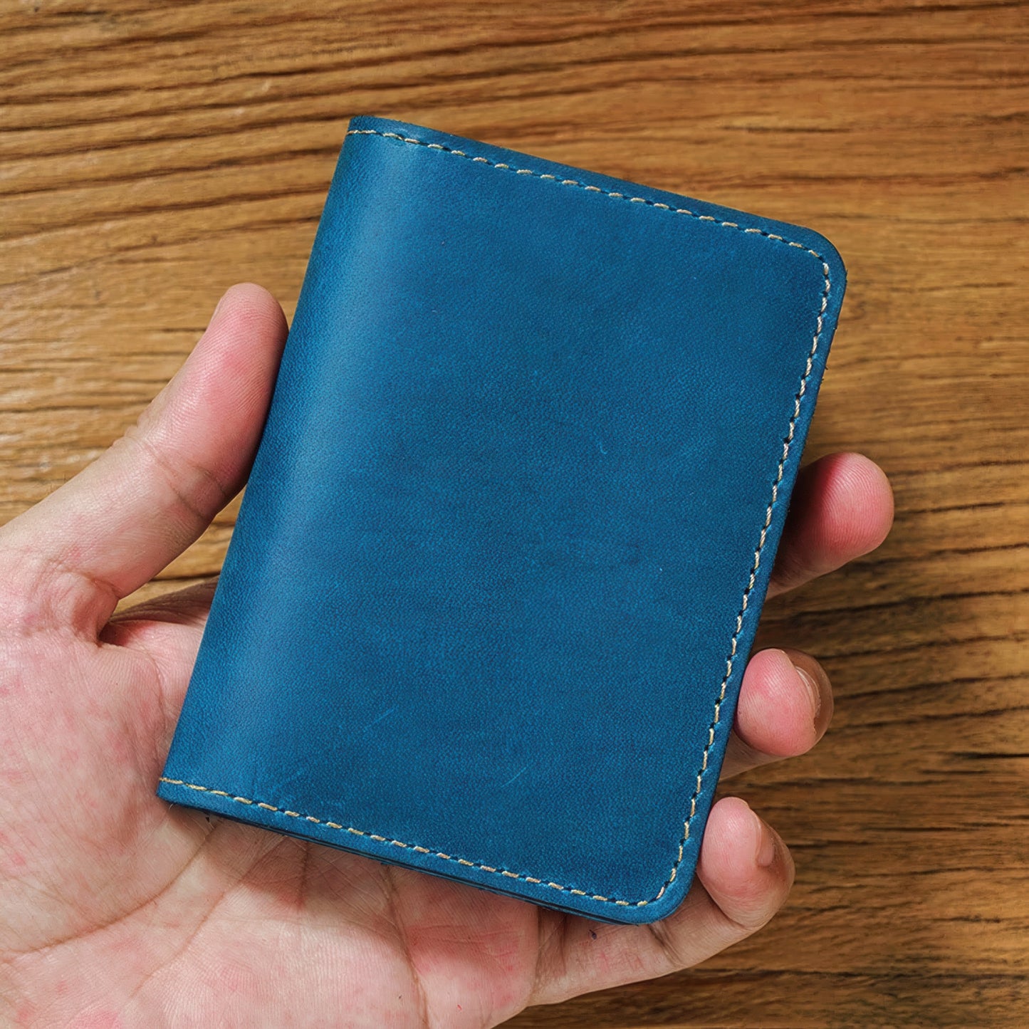 Dyed Cowhide Card Holder Wallet
