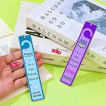 Cute Stainless Steel Bookmark with Do Not Disturb Sign Design