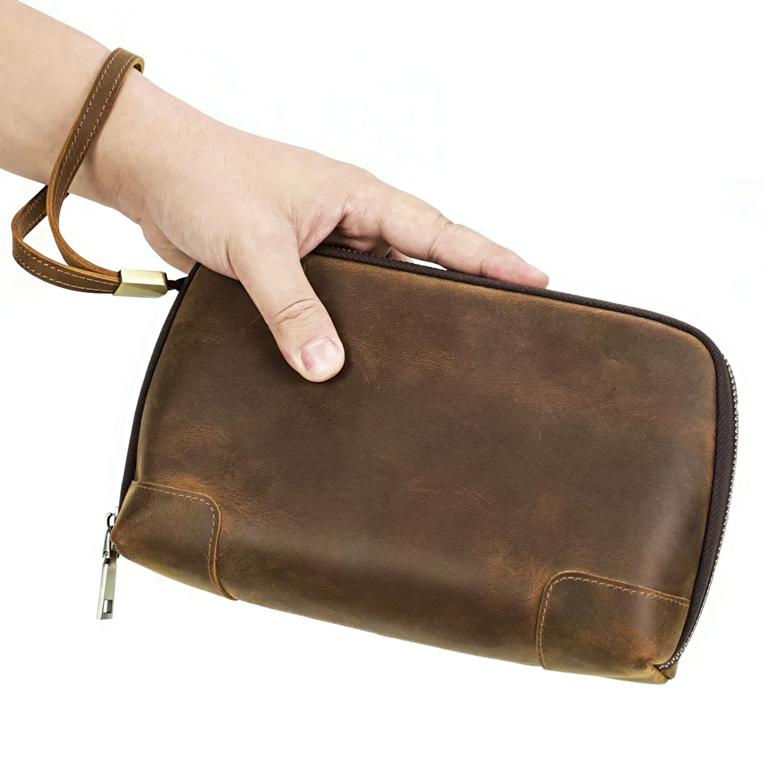 Retro Genuine Leather Clutch Bag