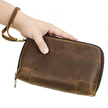 Retro Genuine Leather Clutch Bag