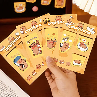 Cute Capybara Themed Magnetic Bookmark Set of 3