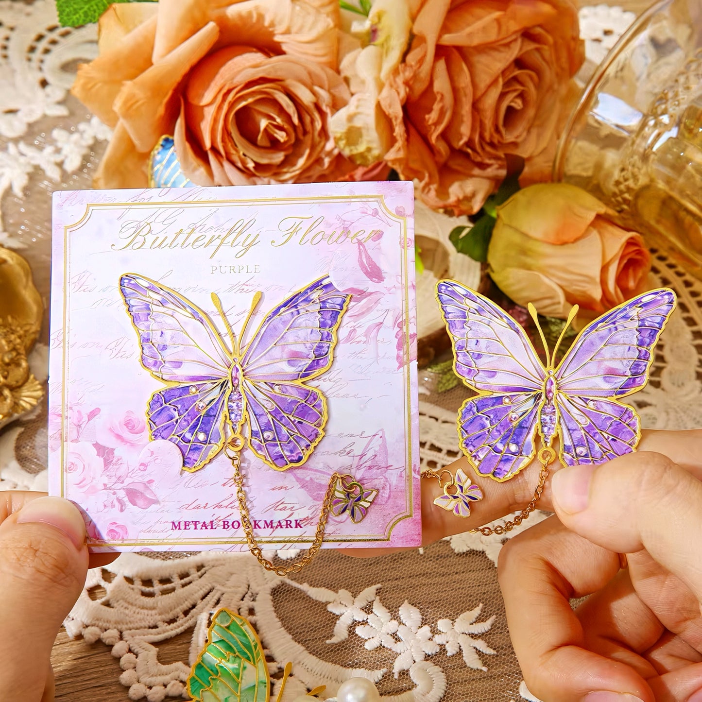 Colorful Butterfly Metal Bookmark