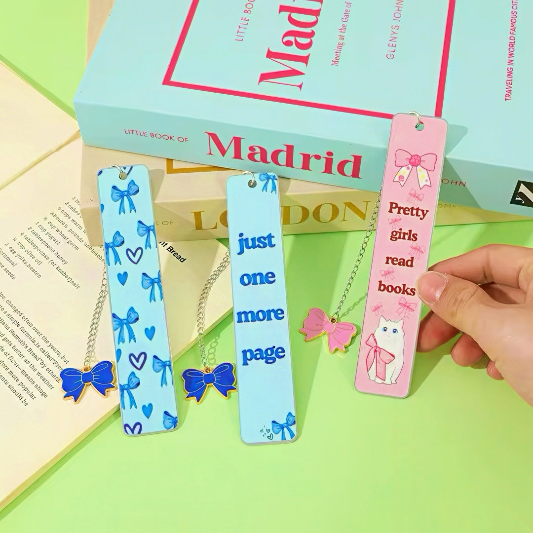 Cute Ribbon Themed Stainless Steel Bookmark