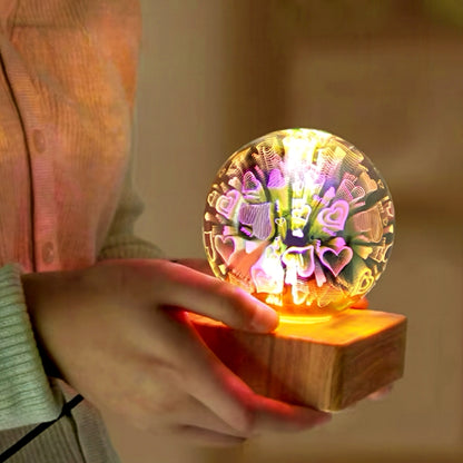 Glass Ball Nightlight with 3D Fireworks Effect