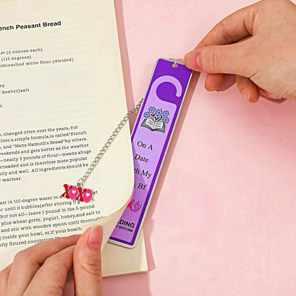 Cute Stainless Steel Bookmark with Do Not Disturb Sign Design