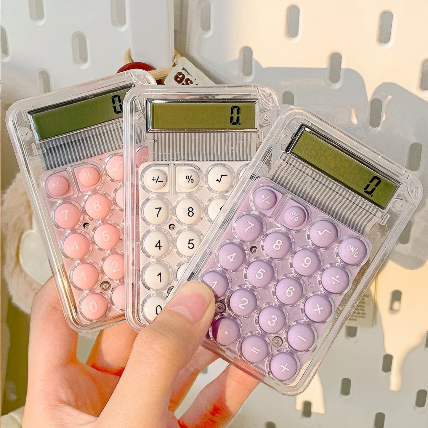 Colorful Pocket Calculator with Transparent Case