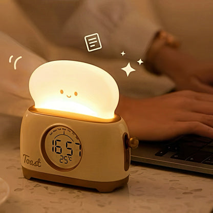 Cute Toaster Digital Clock with Nightlight