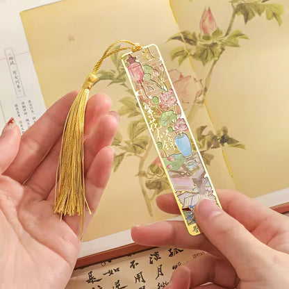 Chinese Aesthetic Art Themed Metal Bookmark