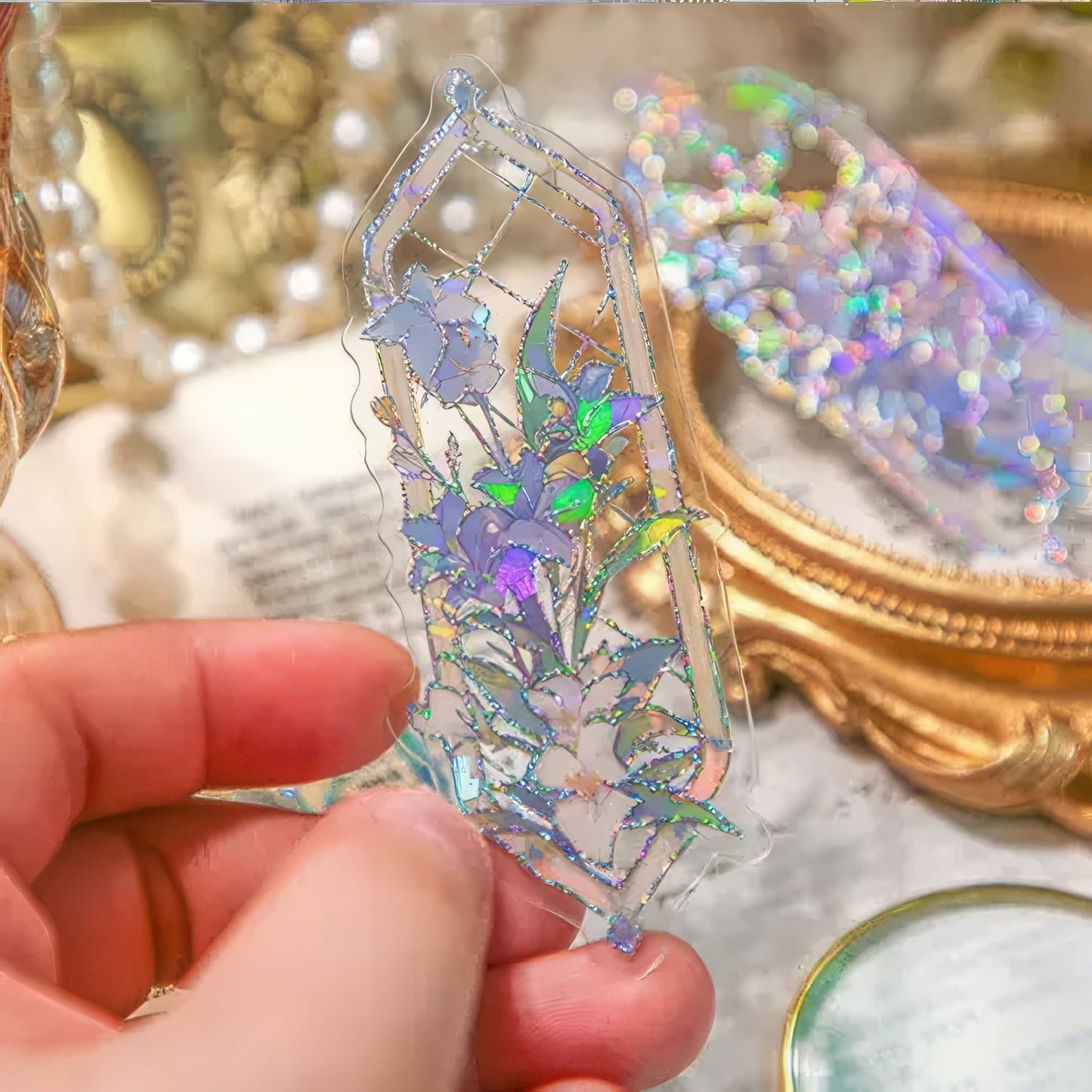 Vintage Floral Themed PVC Bookmark Set