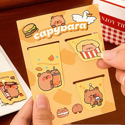 Cute Capybara Themed Magnetic Bookmark Set of 3