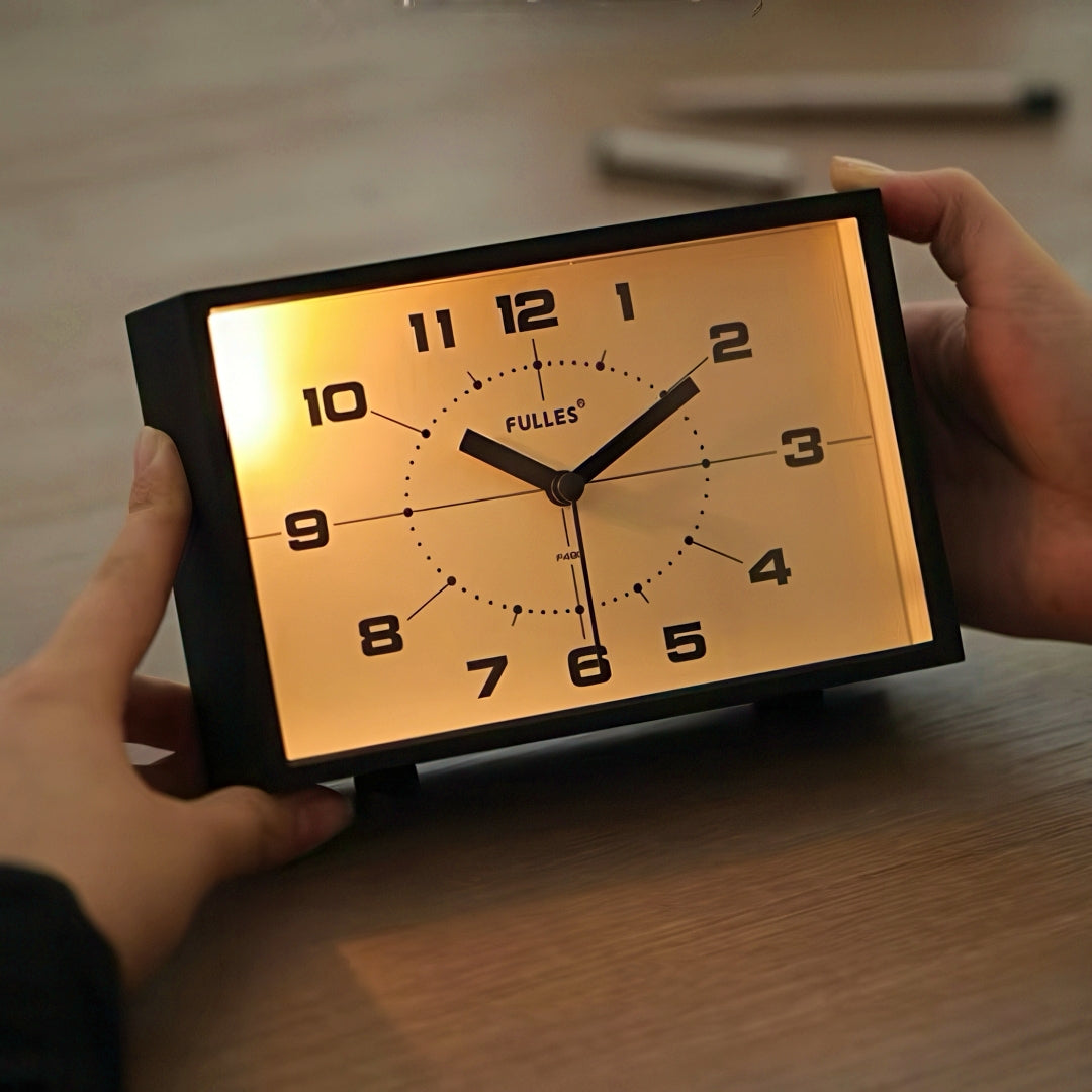 Retro Rectangular Silent Alarm Clock