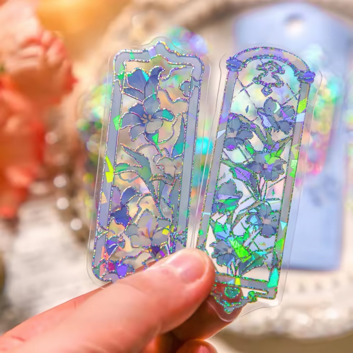 Vintage Floral Themed PVC Bookmark Set