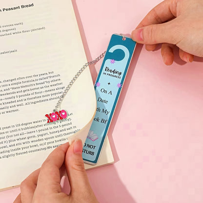 Cute Stainless Steel Bookmark with Do Not Disturb Sign Design