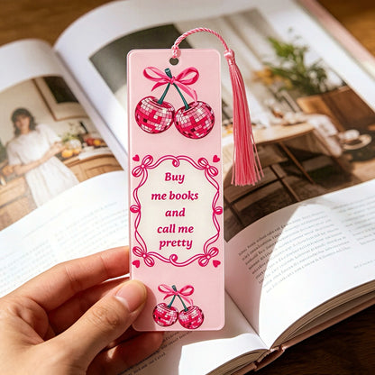 Cute Girly Acrylic Bookmark with Tassel