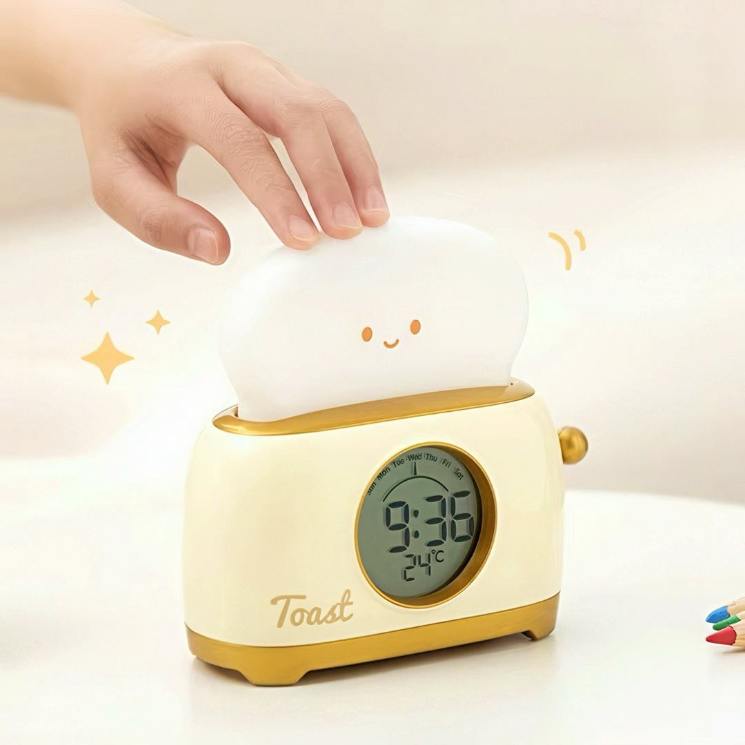Cute Toaster Digital Clock with Nightlight
