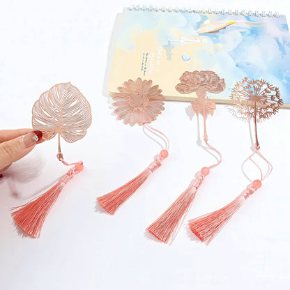 Rose Gold Flower Shaped Metal Bookmark