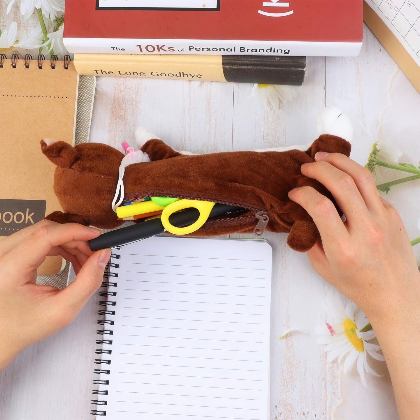 Cute Puppy Plush Pencil Case