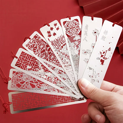 Chinese Themed Hollow Stainless Steel Bookmark