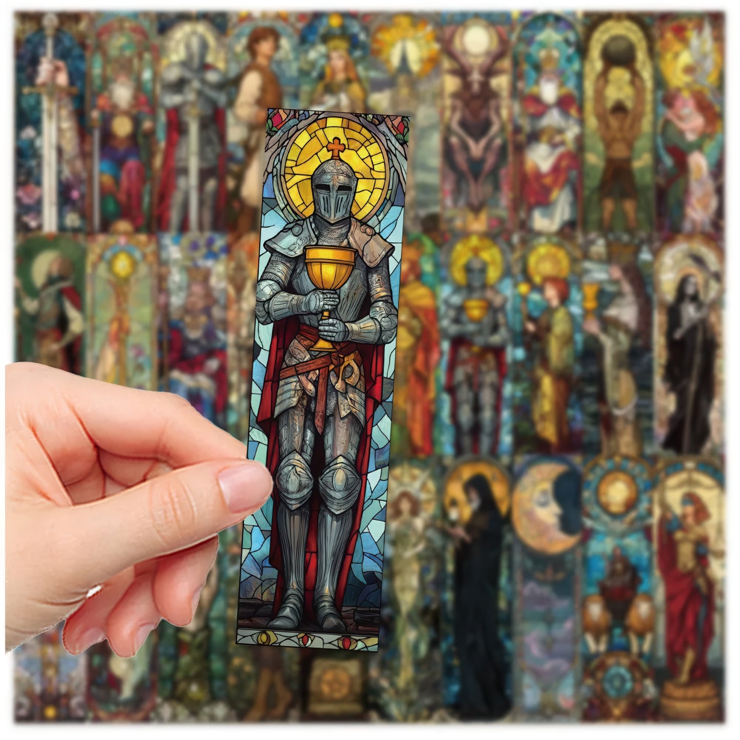 Tarot Stained Glass Paper Bookmark Set