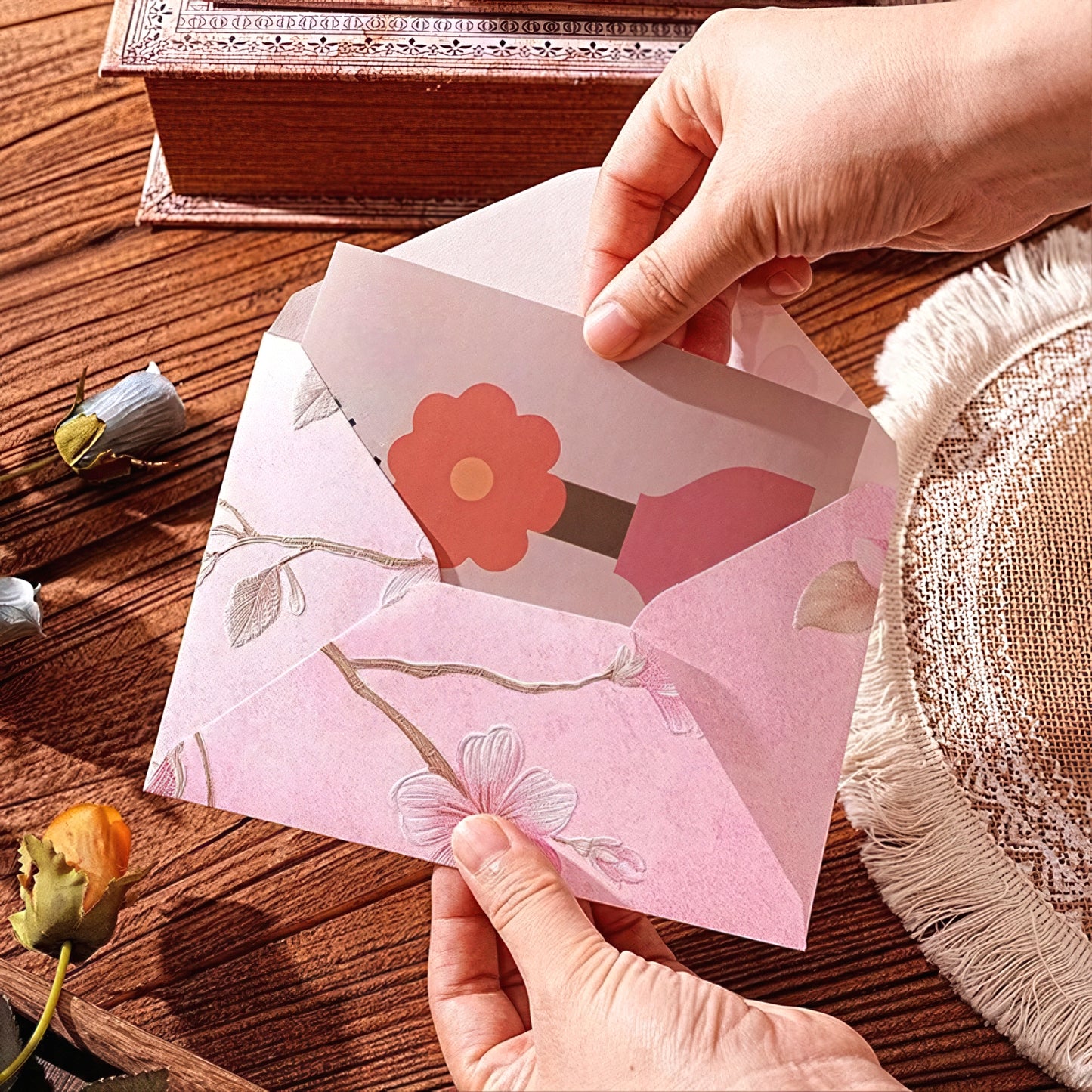 Elegant Floral Brocade Style Envelopes