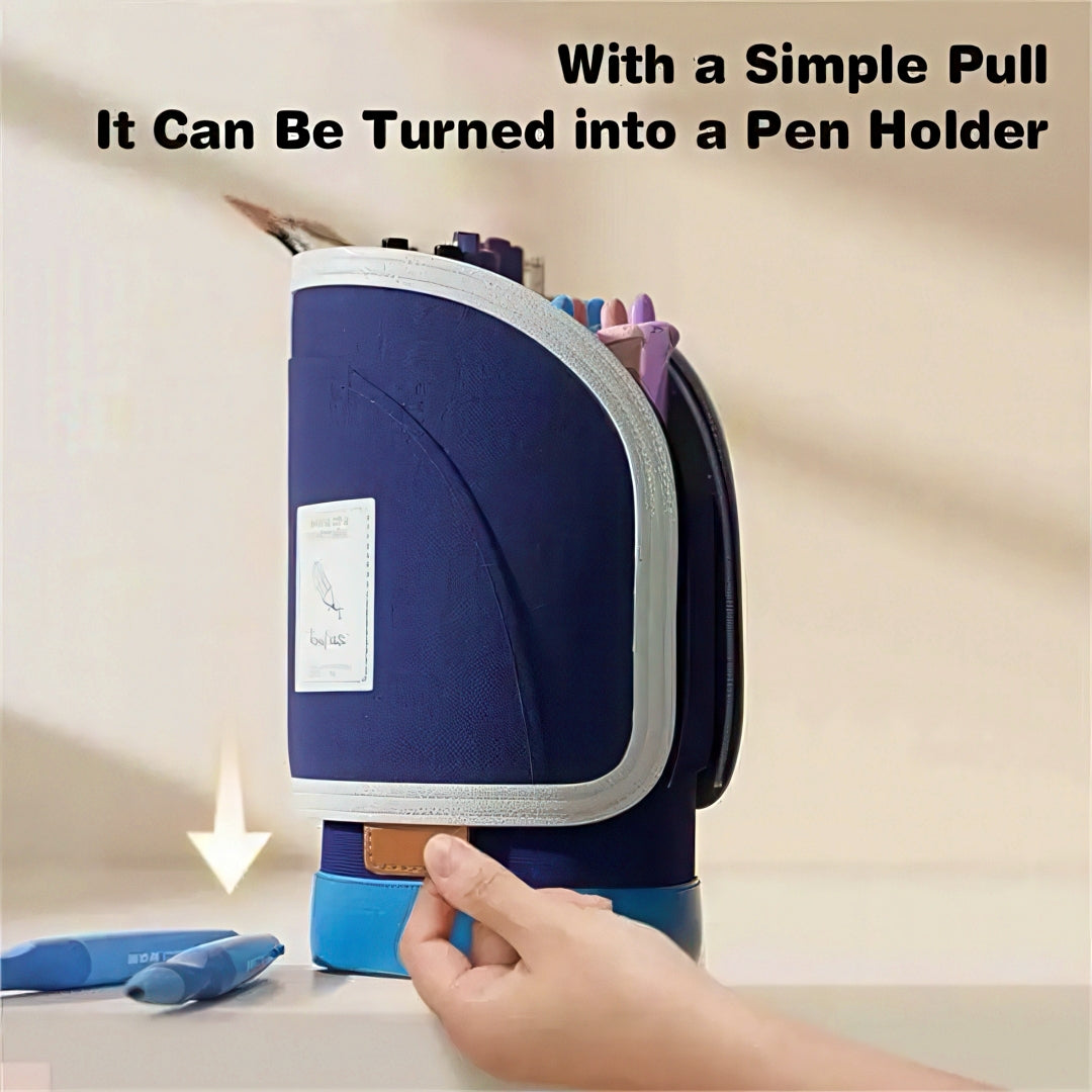 Large Capacity Retractable Standing Pencil Case