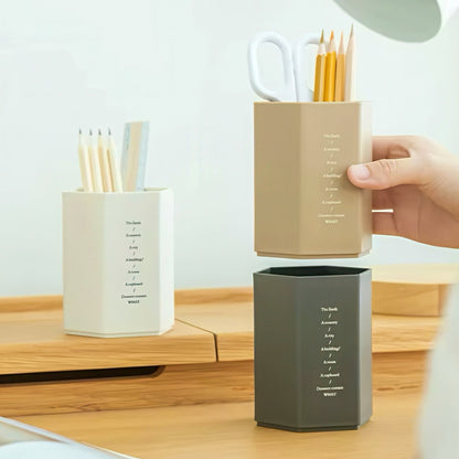 Hexagonal Plastic Pen Holder