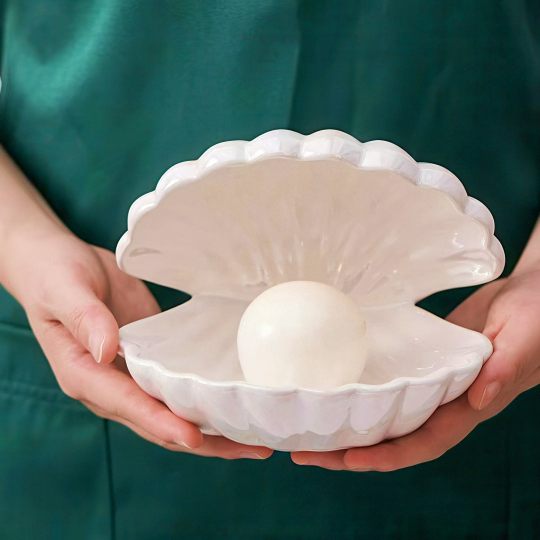 Ceramic Oyster with Pearl Nightlight