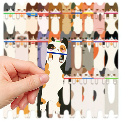 Cute Cat Shaped Paper Bookmark Set