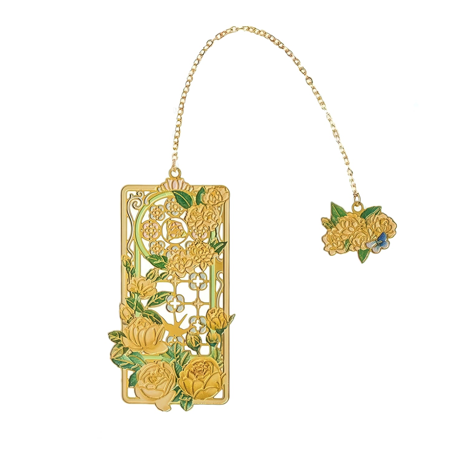 Baroque Roses Design Metal Bookmark