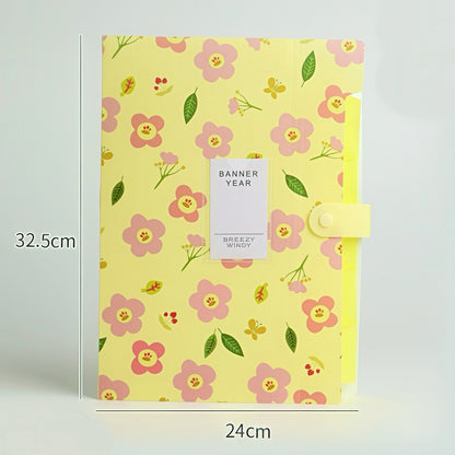 Retro Floral Large Capacity File Folder